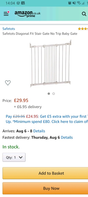 diagonal fit stair gate